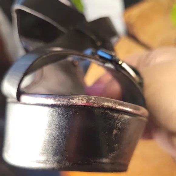 Marc Fisher Platform Sandals Silver shiny detail - Picture 6 of 12